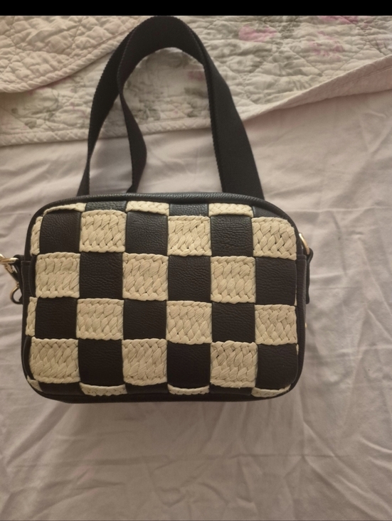 Universal Thread Handbags - Black and Cream Woven Check Crossbody Bag - NWOT